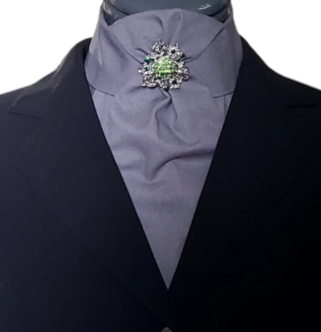 Thumbnail: PRE-TIED Dressage Stock Tie, Steel Gray