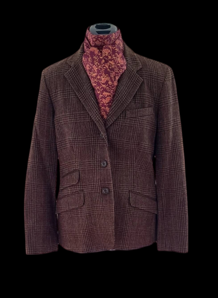 CHAPS DarkBrown Tweed Hunting Jacket, Size 10 womans
