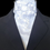 Thumbnail: PRE-TIED Dressage Stock Tie, Royal Formal White Rose Brocade