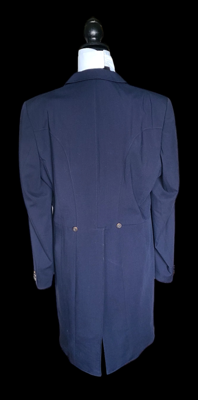 Thumbnail: CAVALLO Navy and Gold Dressage Shadbelly Show Coat, Men's size 40