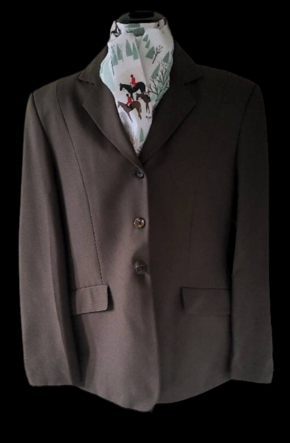 EQUI COMFORT Brown Pinstripe Hunting Jacket, Size 18 womans