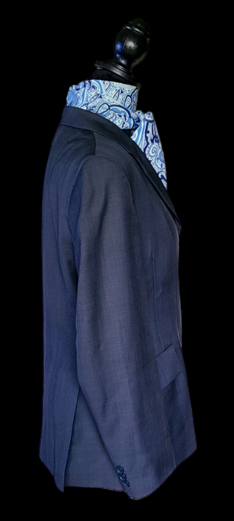 Thumbnail: RJ CLASSICS STERLING Navy Windowpane Plaid Jacket, Size 8R womans