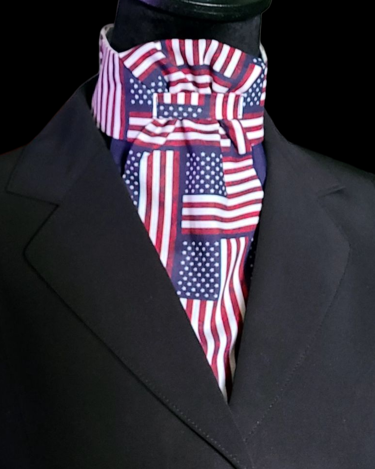 Thumbnail: PRE-TIED Dressage Stock Tie, American Flag 