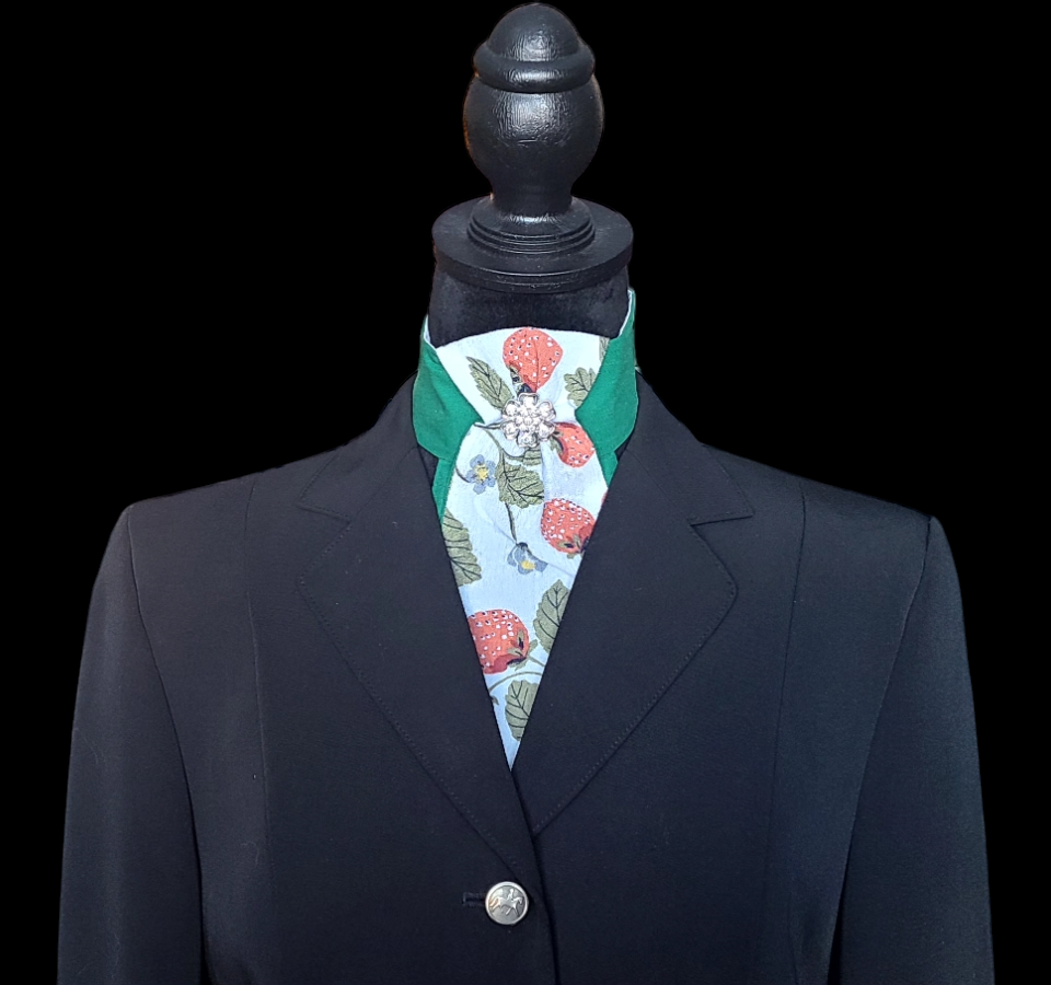 Thumbnail: PRE-TIED Dressage Stock Tie, Strawberry Fields