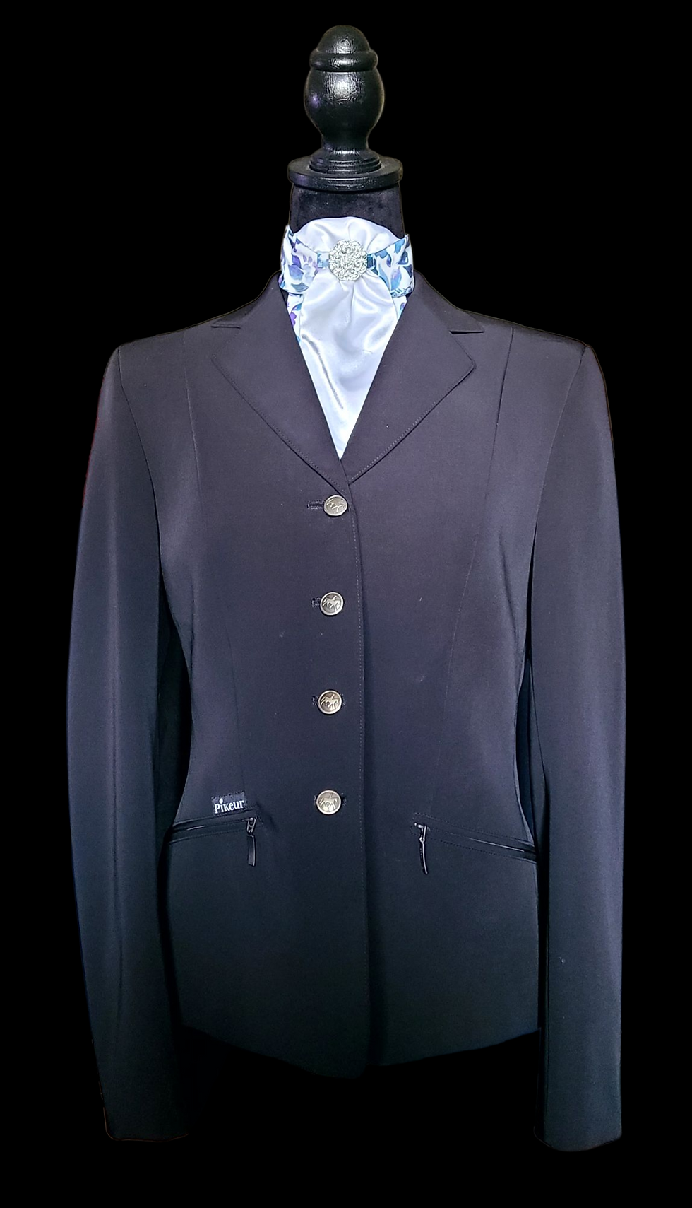 Thumbnail: PRE-TIED Dressage Stock Tie, Shades of Purple & Blue