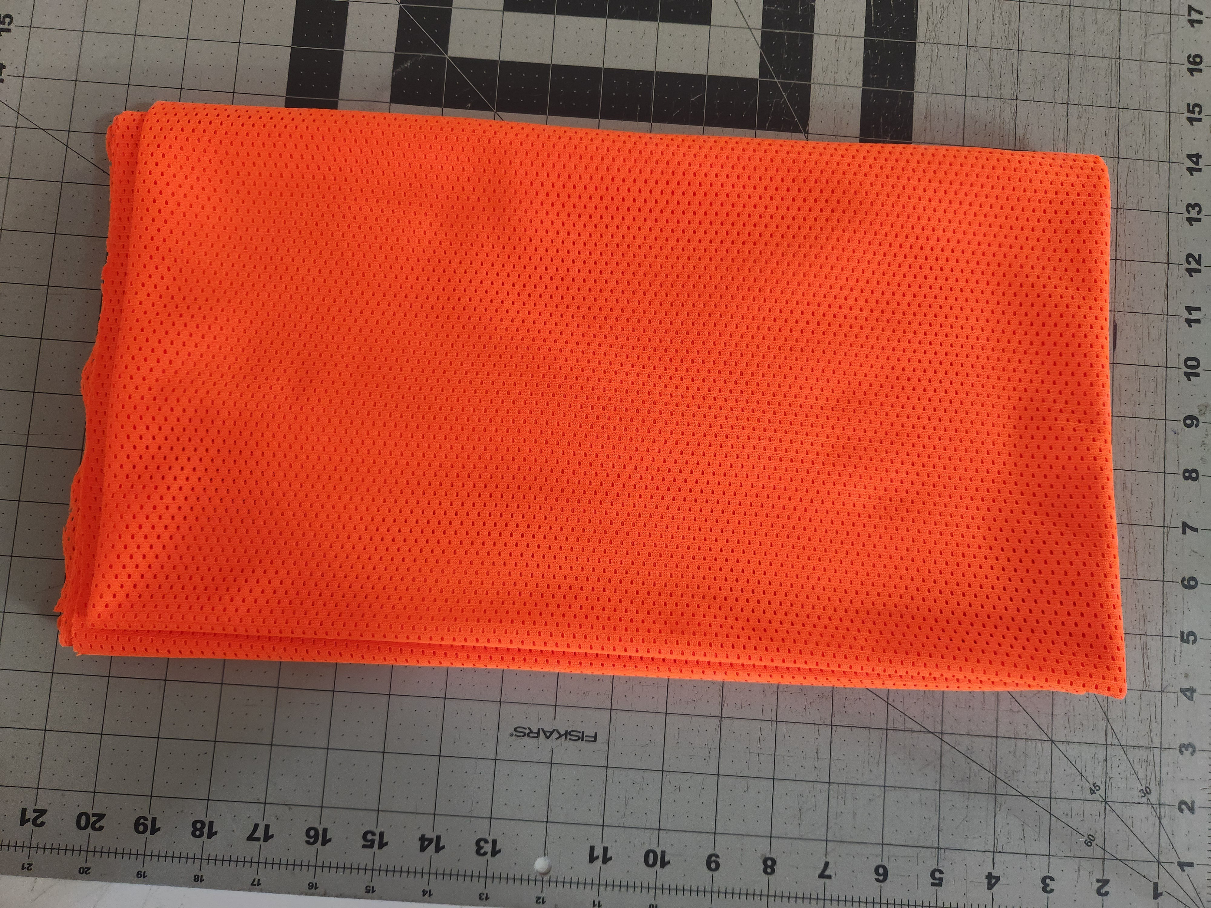 Jersey Mesh Fabric, Neon Orange, 2 Yards, Extra wide 36" WOF