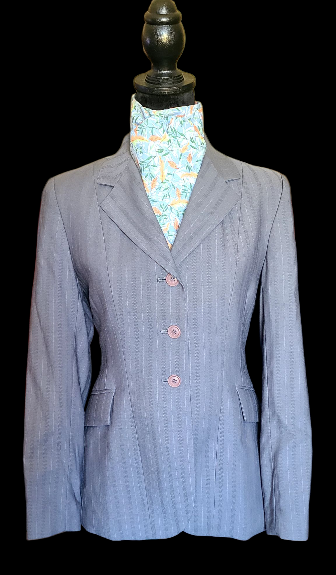 ARIAT Gray Pinstripe Hunt Coat, Size 10R womans