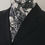 Thumbnail: PRE-TIED Dressage Stock Tie, Double Skulls and Roses Shades of Gray