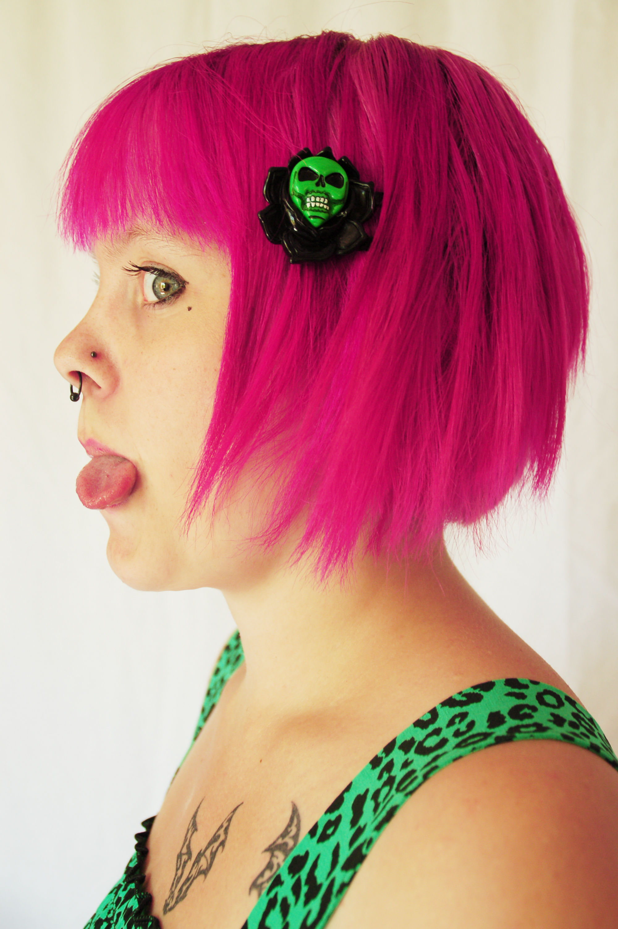 Barrettes Skull rose noire KREEPSVILLE 666