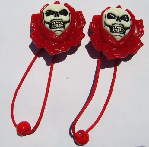 Miniature : Elastiques Skull Rose Red KREEPSVILLE 666