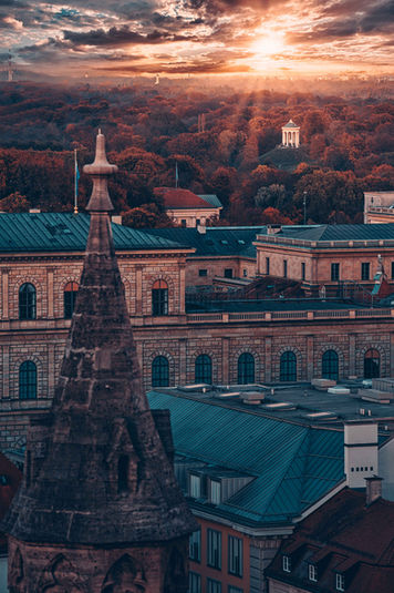 München Residenz Englischer Garten Acryl Bild