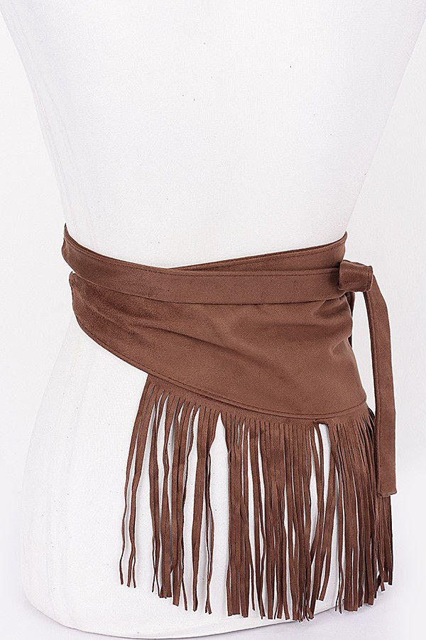 Thumbnail: Kelsey Suede Fringe Waist Belt