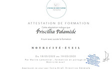 Attestation Priscillia PALAMEDE MOTRICIT