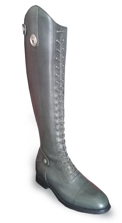 Thumbnail: Front Laces Hand Painted Leather Boot with the back zipper - 3002