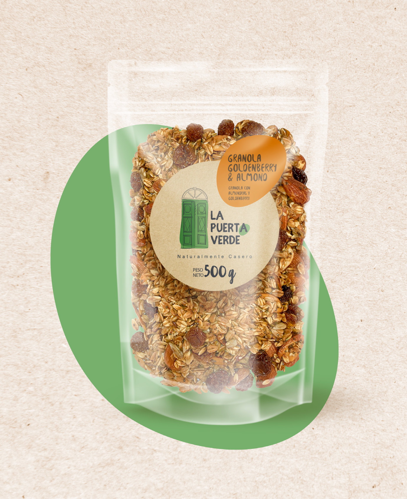 Granola artesanal con aguaymanto y almendras