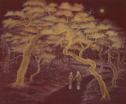 이동연_춘색만원(春色滿園).73x61cm,한지 채색,금분,은분