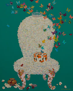 요술 꽃 의자 162x130.3cm Acrylic on canvas 2018