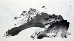 송승호005,가끔은 동쪽에서 바람이 분다, 62x34cm, 한지에 수묵 담채, 2017