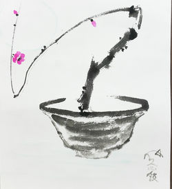 비움과 채움, 35x31cm, 한지에 드로잉, 2017