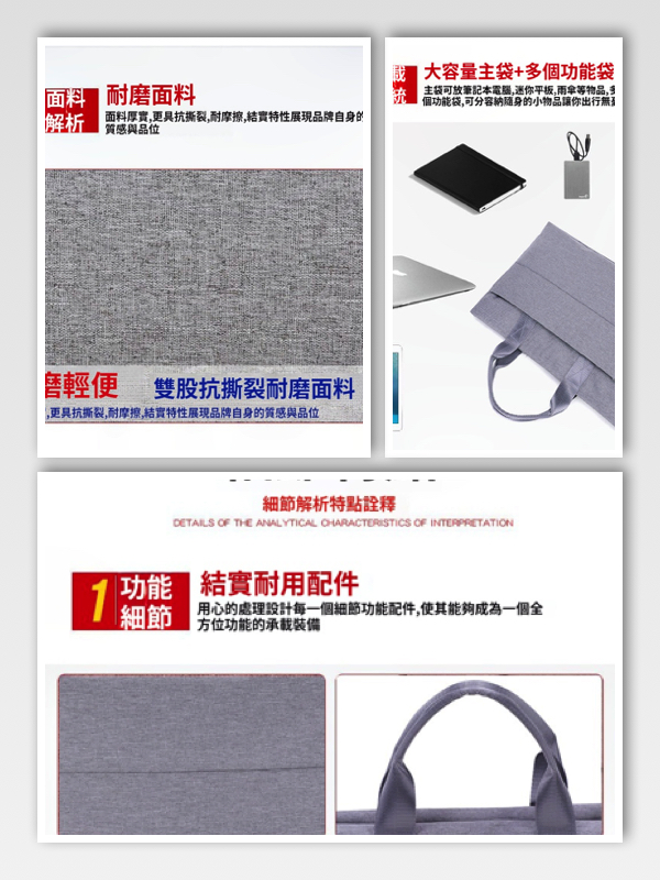 大容量a4文件袋多層拉鍊收納包可來圖印字logo手提公文包 13