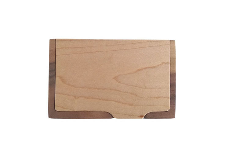 Thumbnail: 名片盒實木名片夾不銹鋼名木質片盒高級男士女士商務禮品批發刻字