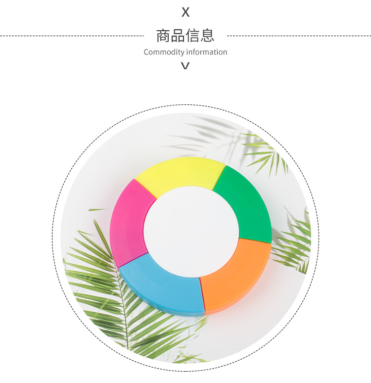 5色圓型螢光筆新型螢光筆（便宜）重點塗鴉記號筆 9