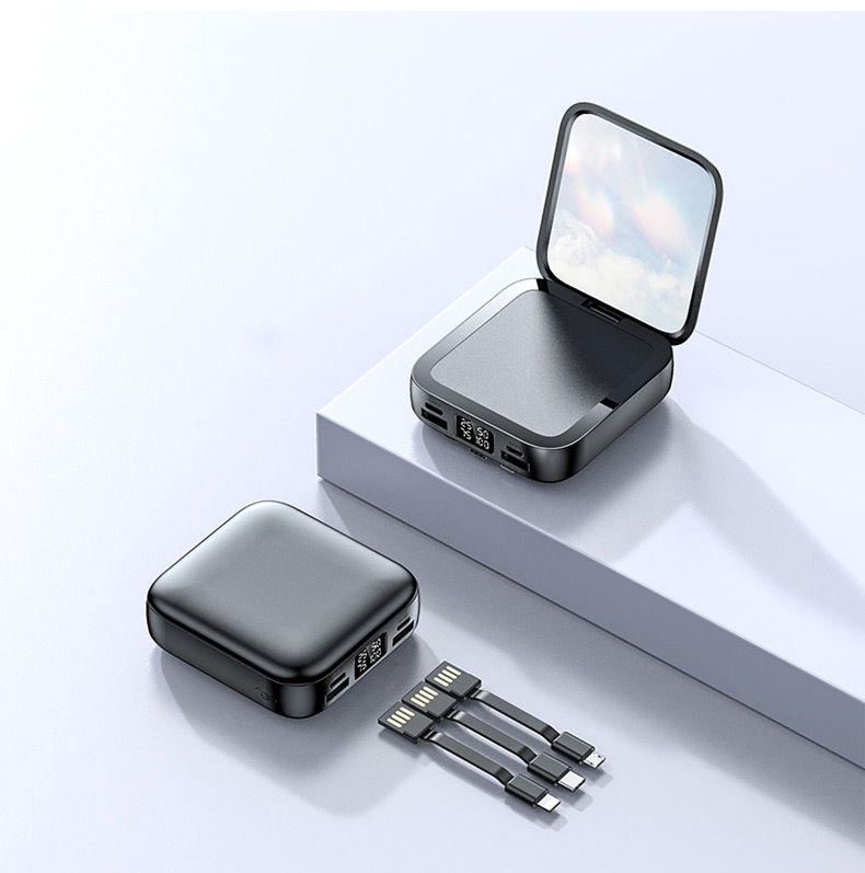 Thumbnail: 新款自帶線迷你充電寶批發禮品20000毫安帶鏡子移動電源(含轉印)