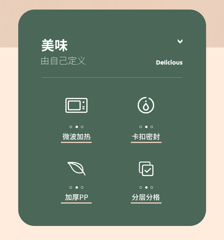 時尚創意便攜雙層飯盒食用PP學生午餐盒戶外便當盒(含轉印) 5