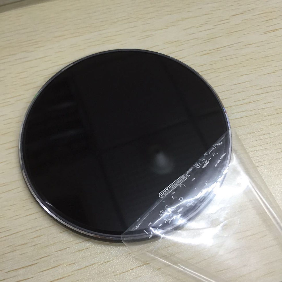Thumbnail: 新款鏡面10W智能QI無線充電器 薄款圓形金屬無線充適用蘋果安卓(含轉印)