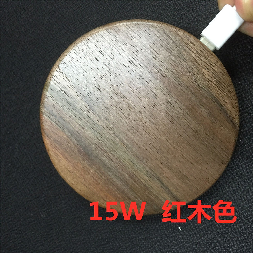 Thumbnail: 新款竹子無線充電器創意15W快充圓形木質發光無線充手機智能充電(含轉印)