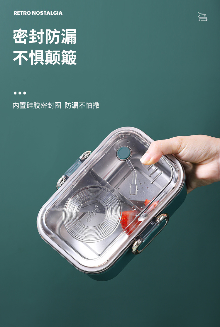 304不銹鋼飯盒便當盒日式學生上班族帶飯午餐盒分格(含轉印) 4