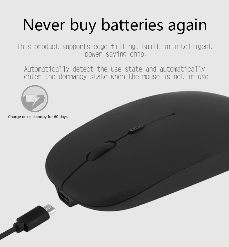 2.4G無線超薄靜音自帶充電滑鼠(含轉印) 4