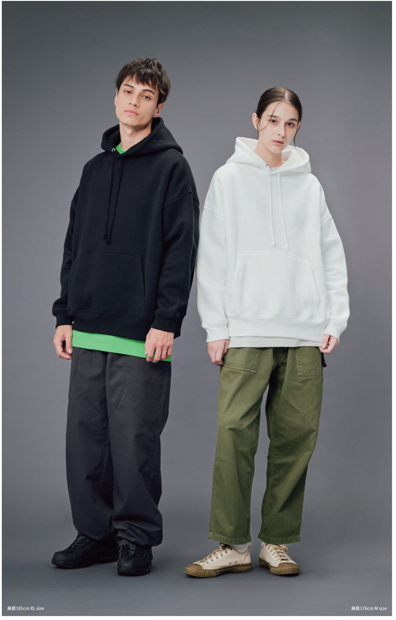 United Athle 3563101 10.0oz. T/C內刷毛 寬版落肩 連帽T恤