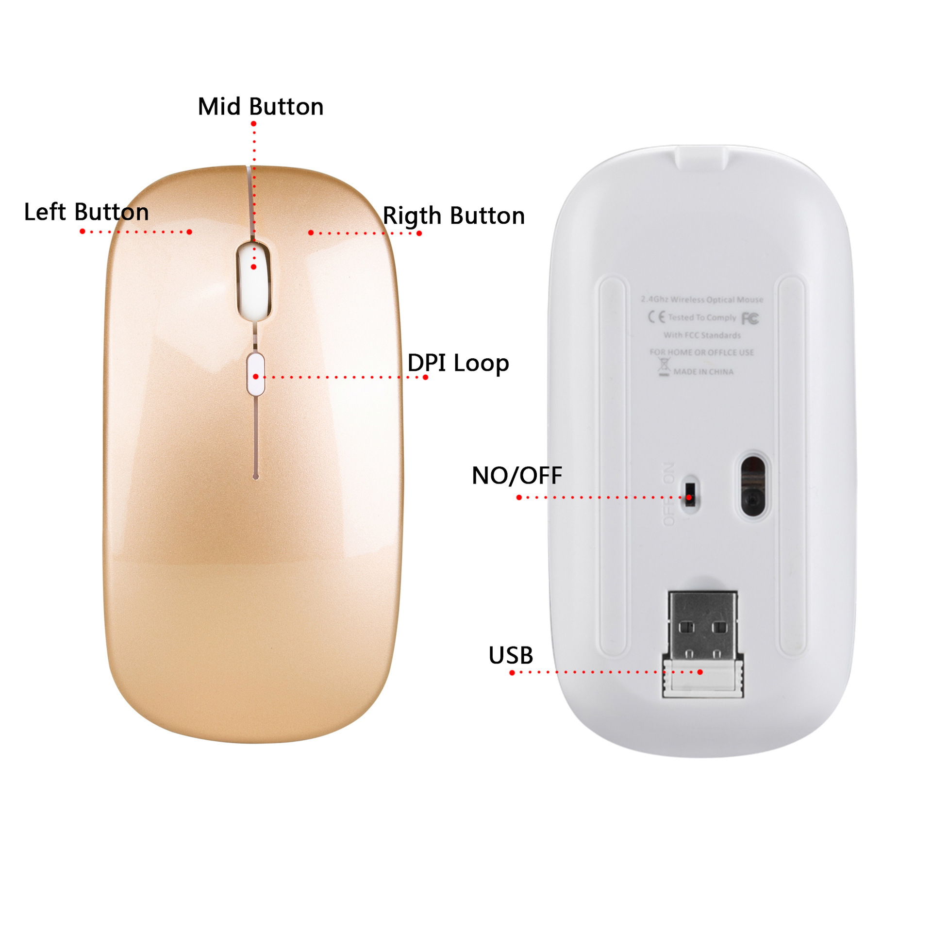 2.4G無線超薄靜音自帶充電滑鼠(含轉印) 8
