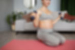 pregnant woman exercising home