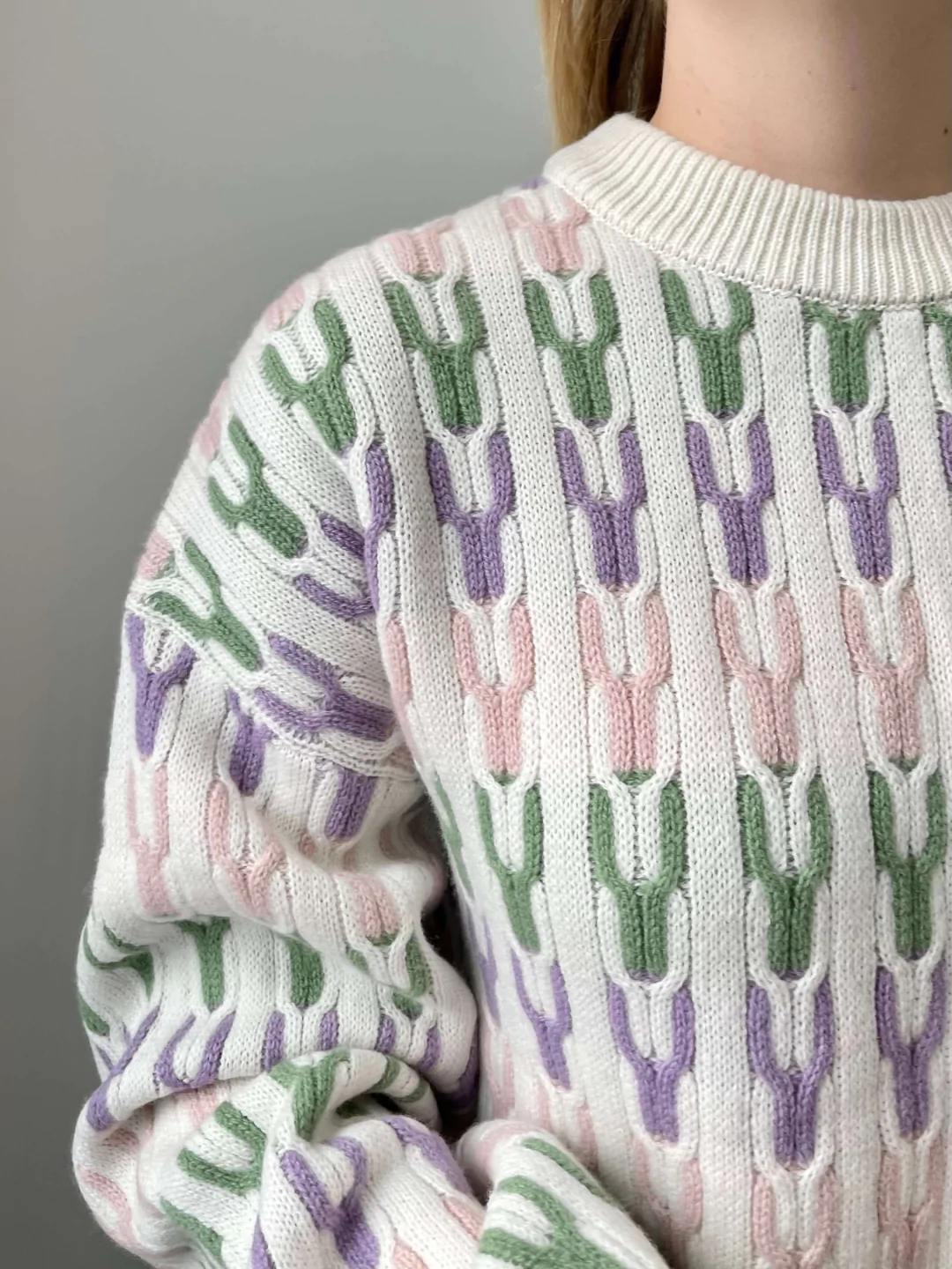 CANDY CRAZY PATTERN KNIT カーディガン グレー