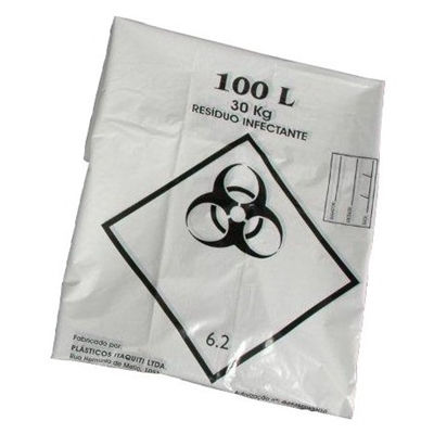 SACO DE LIXO INFECTANTE RAVA 100L C/100 BRANCO