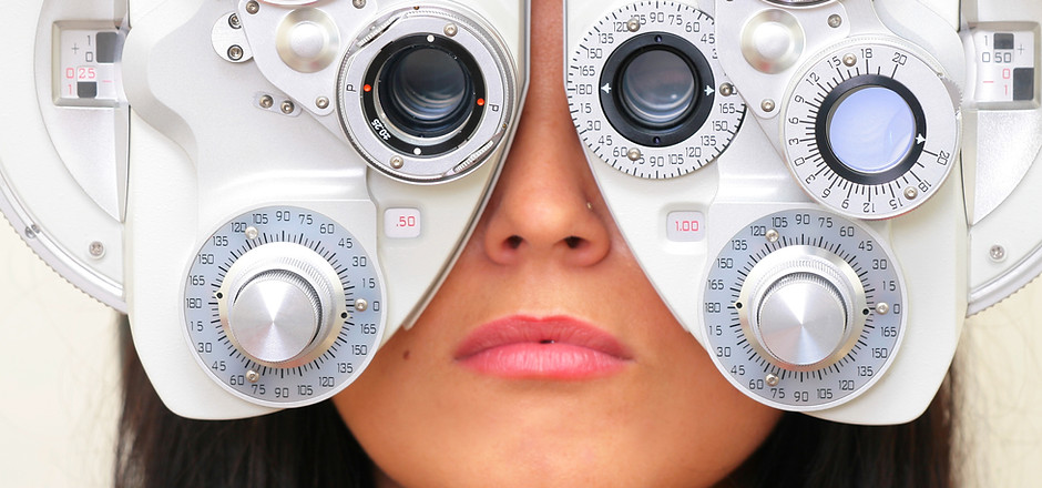 Woman sight testing
