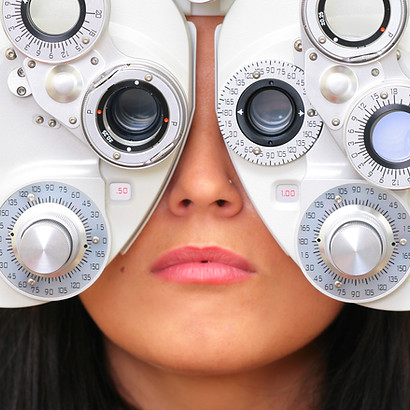Woman sight testing
