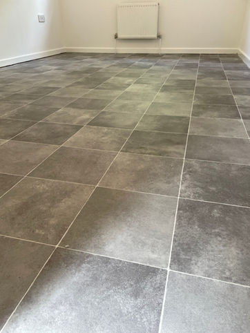 Square stone effect vinyl flooring
