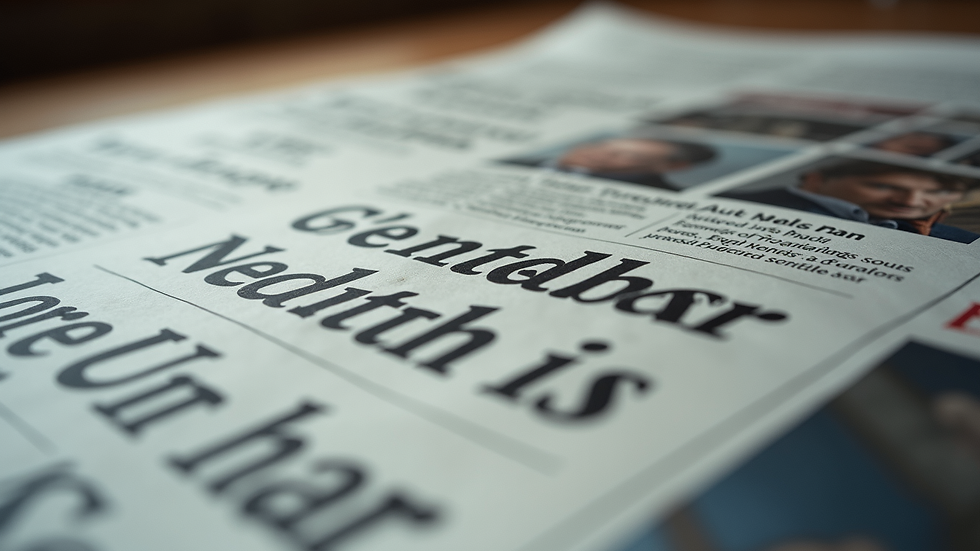 Close-up view of a newspaper with political headlines