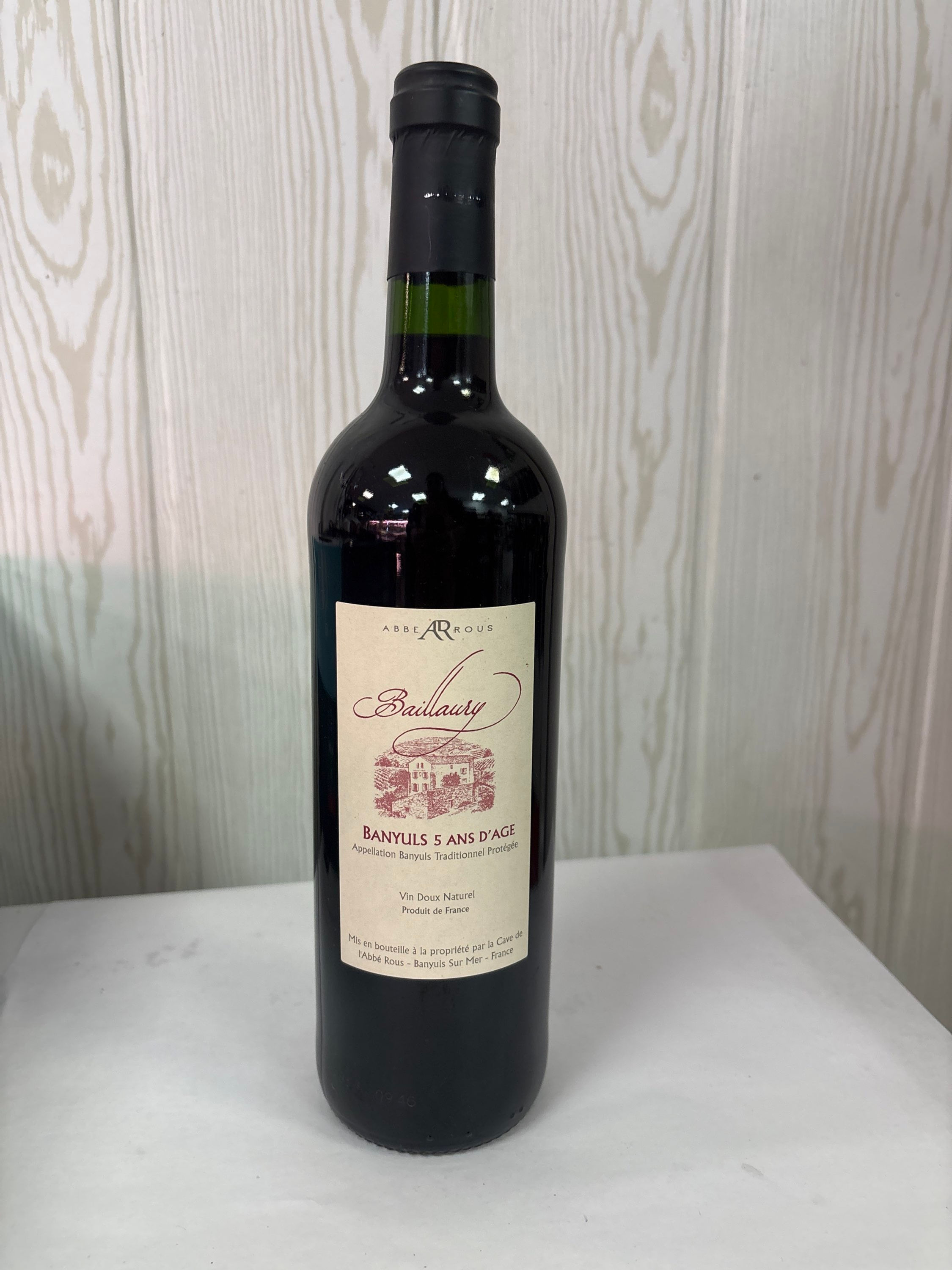 Vin rouge Abbearrous Banyuls 5 ans d'âge AOP