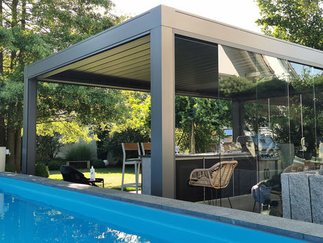 Terrassenüberdachung Niklas Garten und Pool