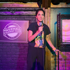 Saven Chadha performing stand up comedy