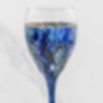 Thumbnail: Impressionist Kiddush Cup with Tree of Life - In Blue Ocean Tone