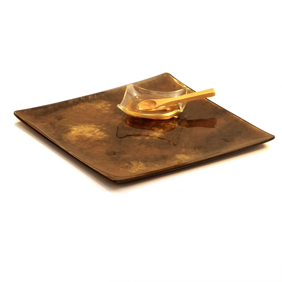 Thumbnail: Rosh Hashanah Square Set - In Warm Glow of Copper & Gold