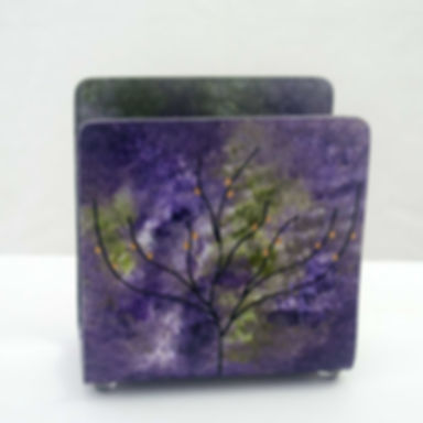 Lavender Field Inspired Napkin Holder & Desk Organizer