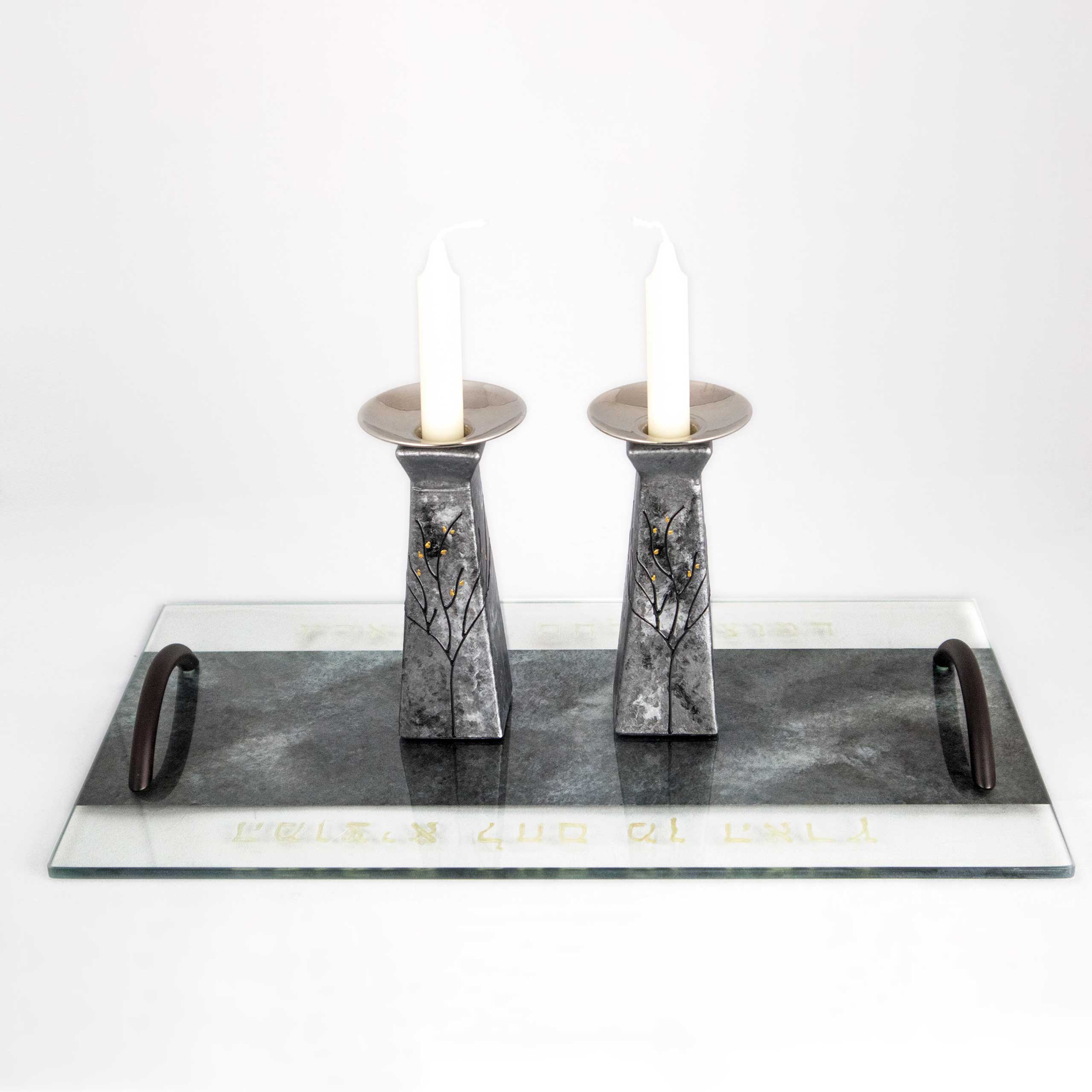 Customized Challah Board in Modern Silver & Gray Colors