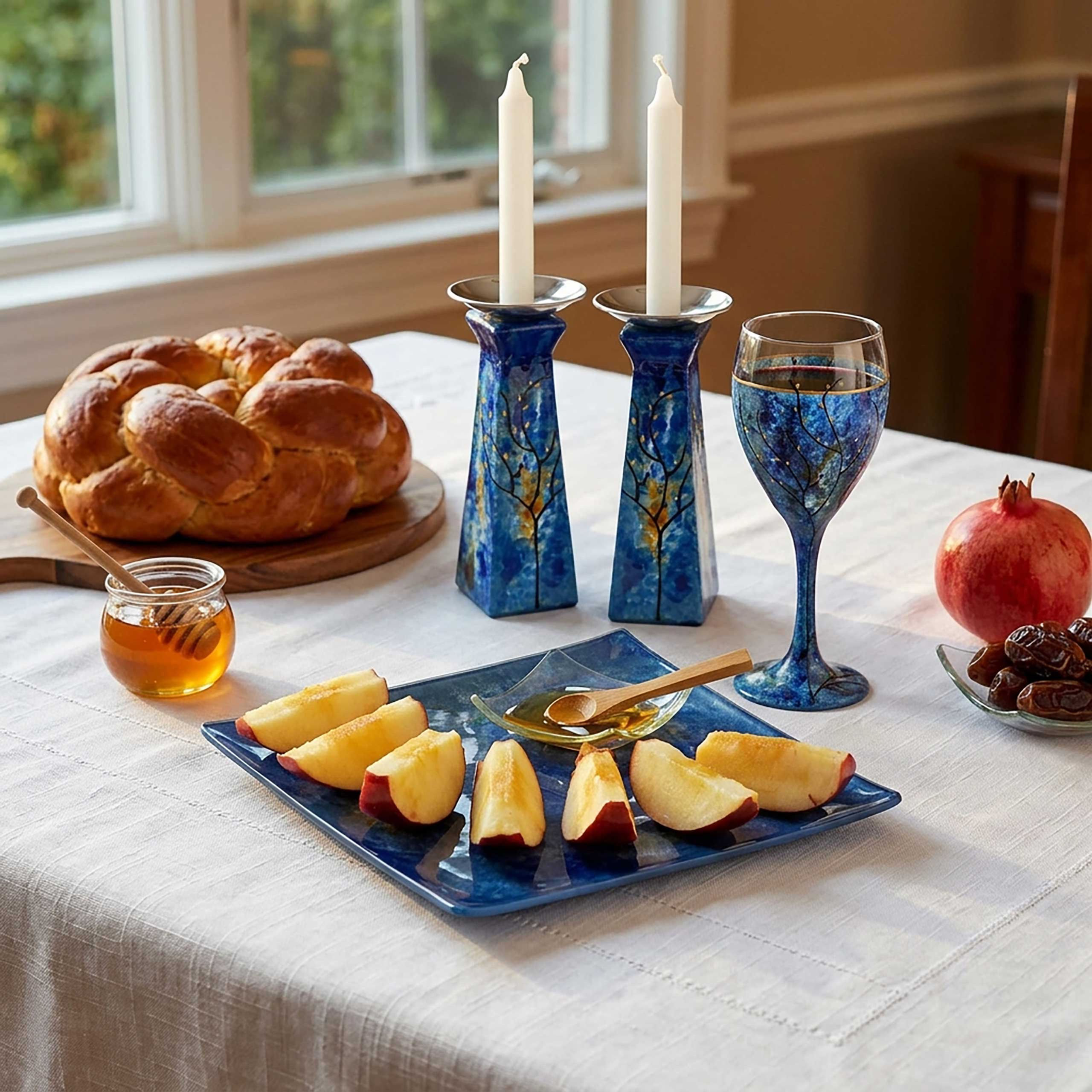 Impressionist Style Square Set - In Blue Ocean Tones