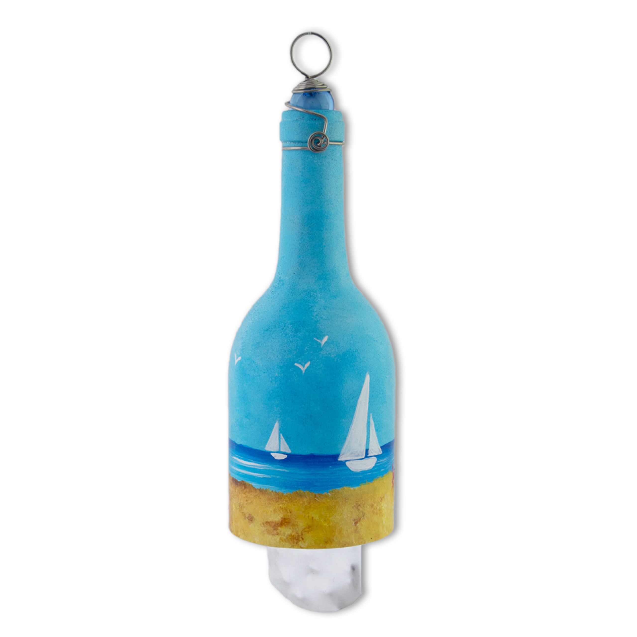 Nautical beach and sailboat wind chime